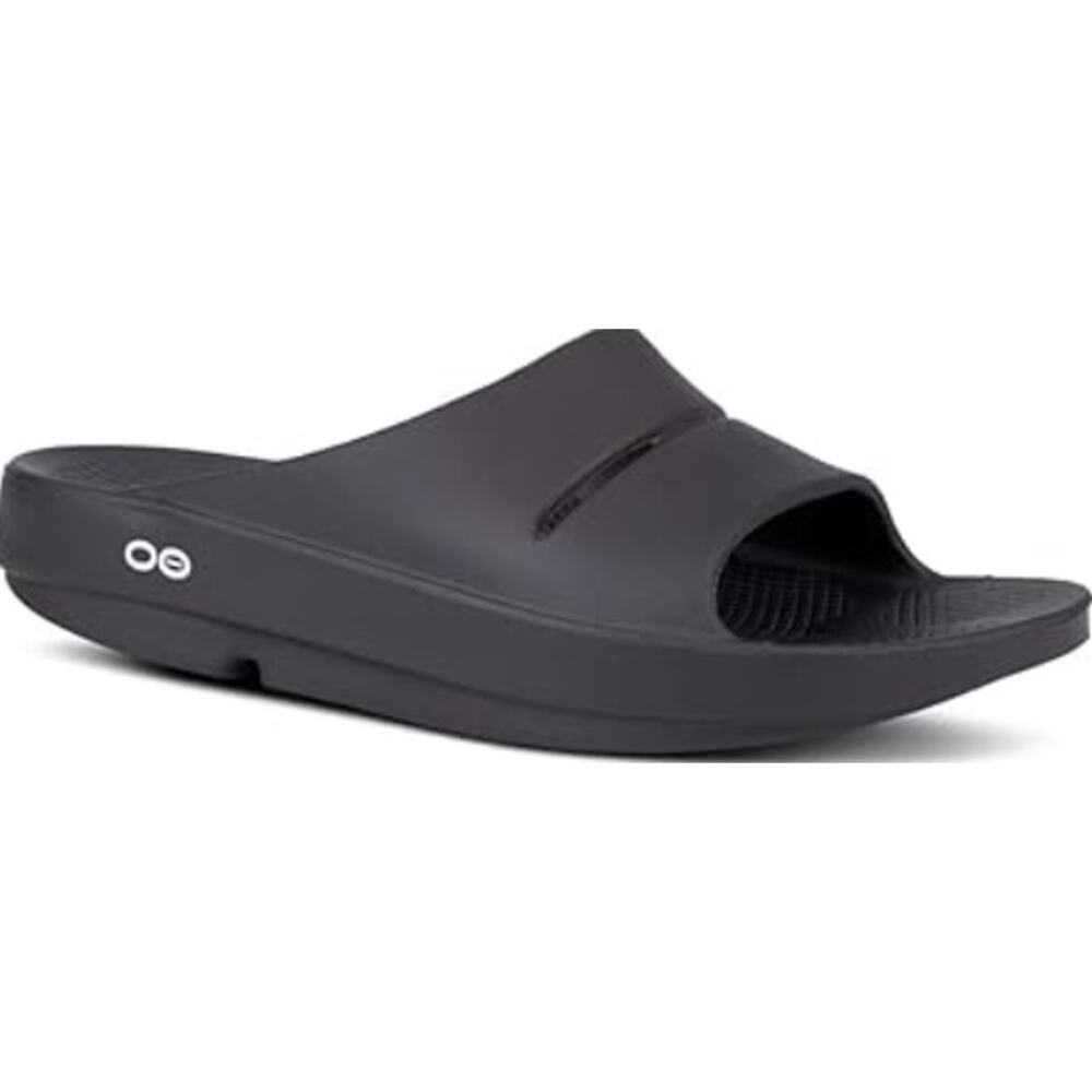 OOFOS OOahh Recovery Slide Sandals Unisex Adult M9 W11 Black Slip On Lightweight